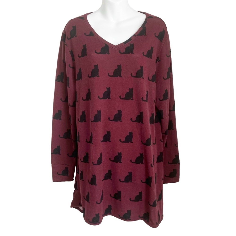 LuLaRoe Elizabeth Tunic Dress Cat Novelty Print Top